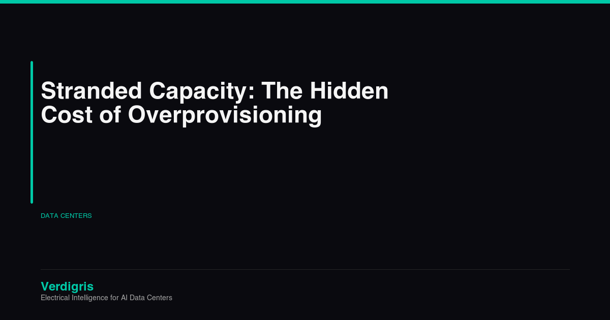 Data center power capacity utilization showing stranded versus utilized capacity